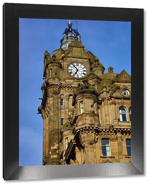 Balmoral Hotel clock tower in Edinburgh, Scotland, United Kingdom
