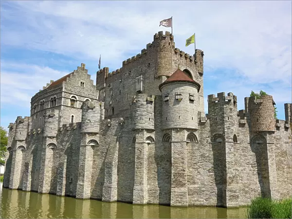 Gravensteen medieval castle and moat, Ghent, Belgium