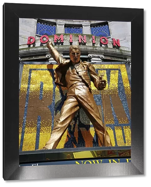 Statue of Freddie Mercury outside We Will Rock You at the Dominion Theatre, London, England