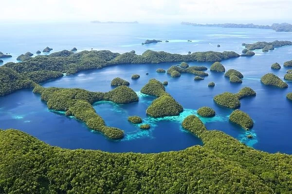 Aerial view of tropical Palau islands archipelago, Micronesia