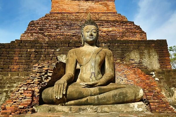 Buddha statue, Wat Mahathat temple, Sukhotai, Thailand