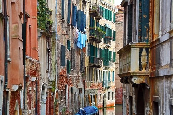 Buildings along a canal in Venice, Italy
