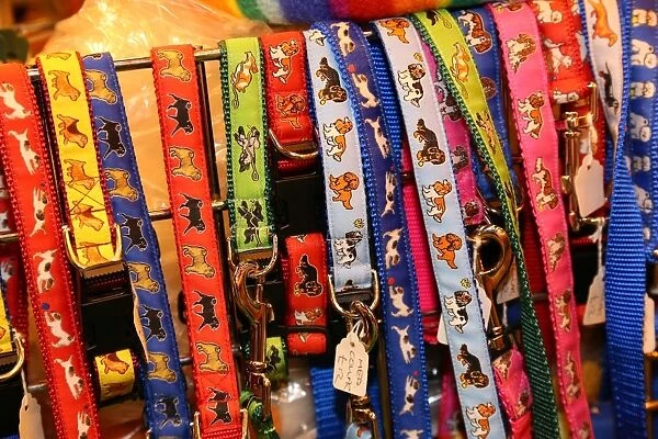 Dog leads on sale at the London Pet Show 2013