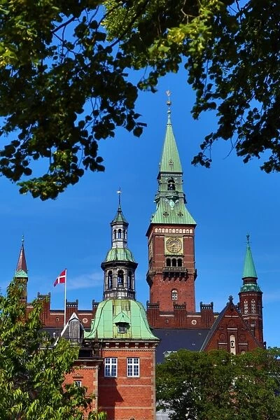 The Radhus or Town Hall in Radhuspadsen the Town Hall Square in Copenhagen, Denmark