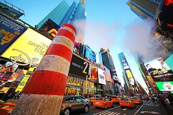 Steam vent in Times Square, New York City, New York, USA