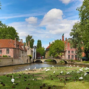 The Begijnhof and canal, Bruges, Belgium