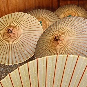 Japanese paper umbrellas and parasols in Tokyo, Japan