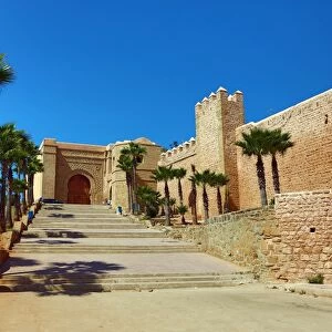 Outer walls of the Kasbah of the Udayas in Rabat, Morocco