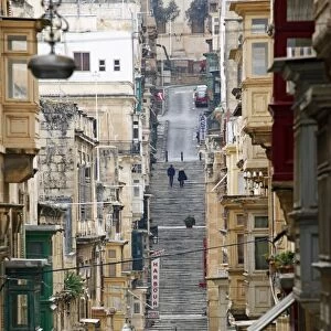 Street scene in Valletta, Malta