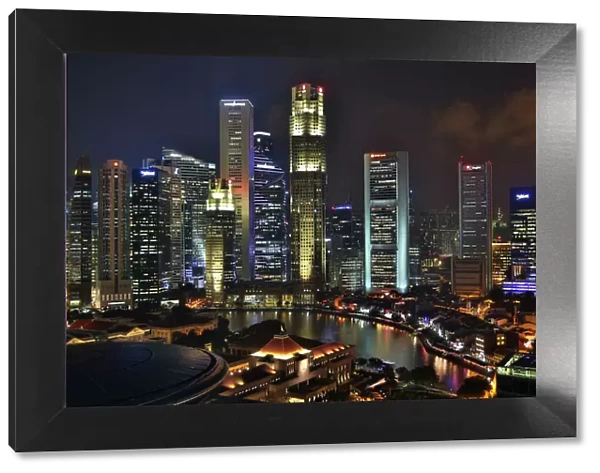 Singapore city skyline and Marina Bay at night, Republic of Singapore