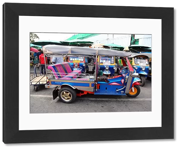 Traditional Tuk Tuk taxi transport in Bangkok, Thailand