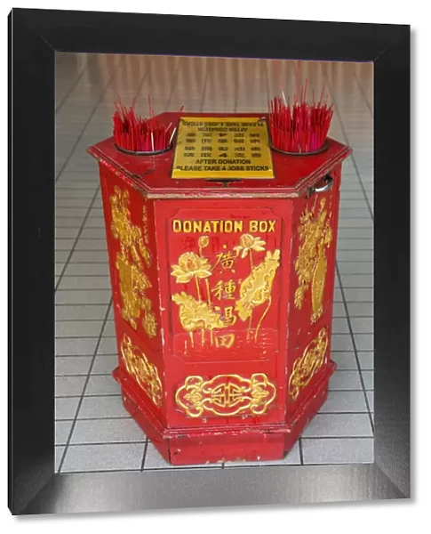 Donation box at the Thean Hou Chinese Temple, Kuala Lumpur, Malaysia