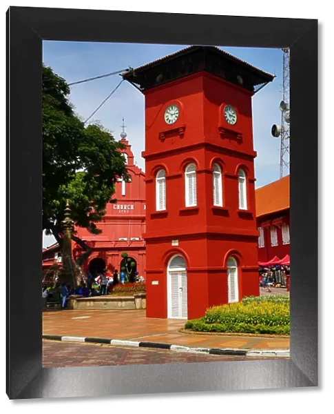 Tang Beng Swee Clock Tower in Dutch Square, known as Red Square, in Malacca, Malaysia