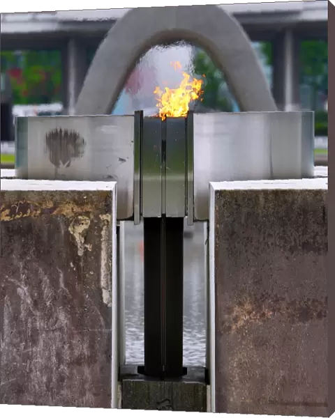 he Peace Flame in the Hiroshima Peace Memorial Park, Hiroshima, Japan