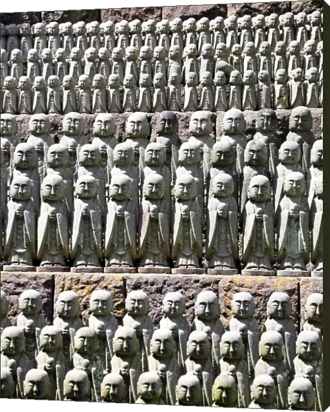 Jizo Statues at Jizo-Do Hall at Hase-dera Buddhist Temple in Kamakura near Tokyo, Japan