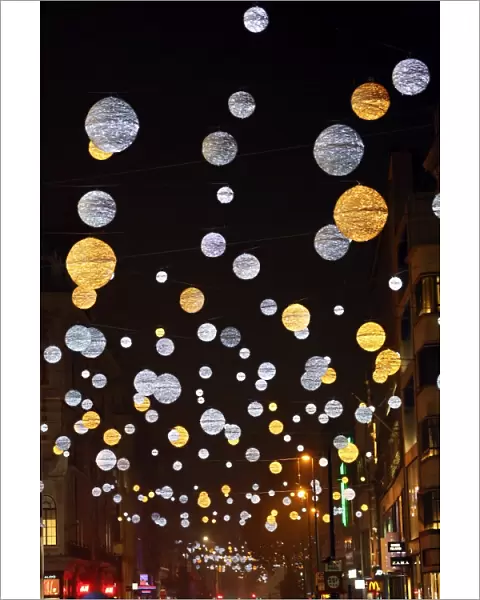 Bals and Orbs of Oxford Street Christmas lights in London
