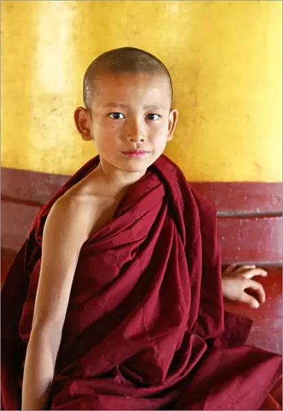 Young monk at the Atum Ash Monastery, Mandalay, Myanmar (Burma)