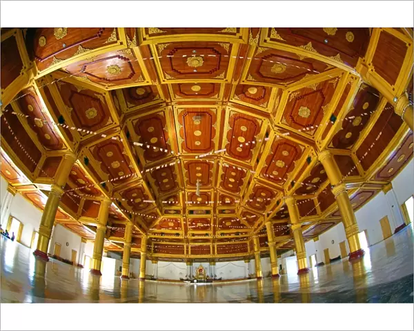 Interior of the main hall of the Atum Ash Monastery, Mandalay, Myanmar (Burma)