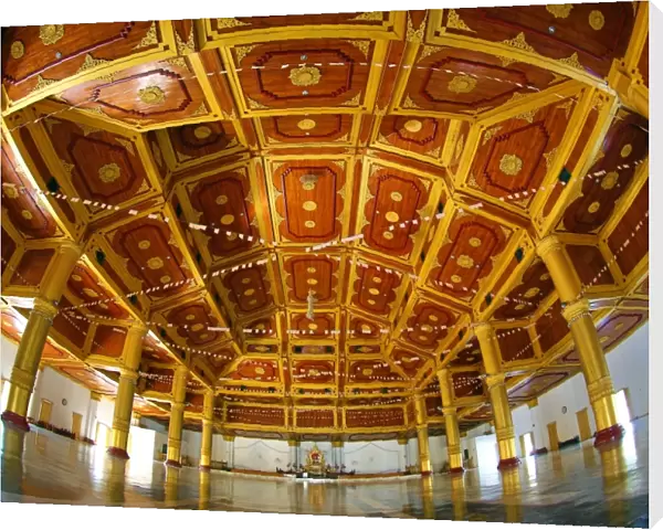 Interior of the main hall of the Atum Ash Monastery, Mandalay, Myanmar (Burma)