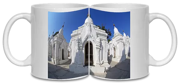 White marble shrines at Kuthodaw Pagoda, Mandalay, Myanmar (Burma)