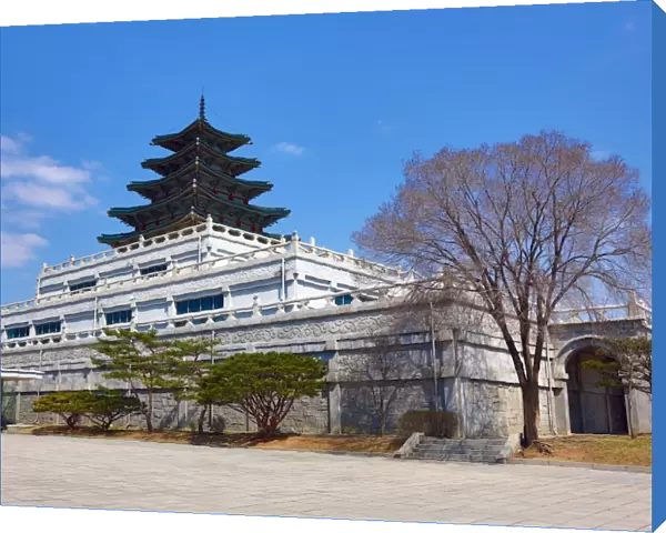 Five storey pagoda at Gyeongbokgung Palace in Seoul, Korea