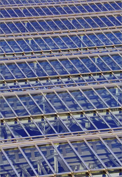 Glass panels on the roof of Waverley Station in Edinburgh, Scotland, United Kingdom