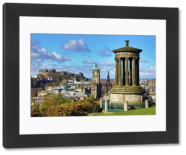 Edinburgh and the Dugald Stewart Monument from Calton Hill