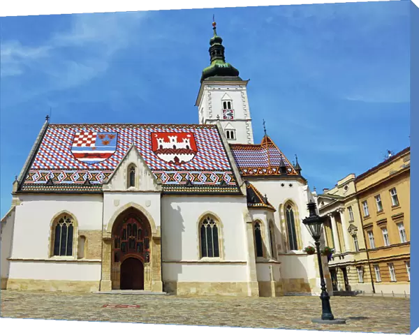 St. Marks Church with city arms on roof, Zagreb, Croatia