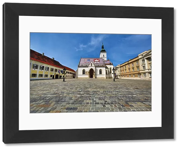 Cobbles and St Marks Church and Square, Zagreb, Croatia