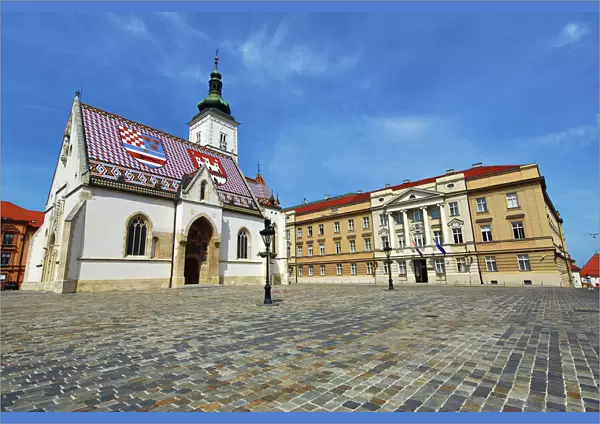 St. Marks Church and Croatian Parliament in Zagreb, Croatia