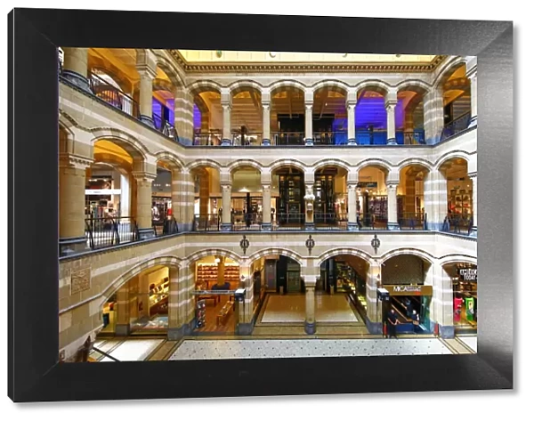 Interior of the Magna Plaza shopping centre and mall in Amsterdam, Holland