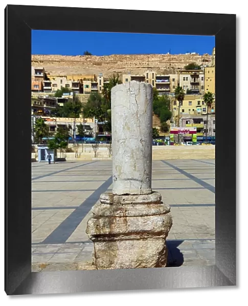 Ruined pillar on the Hashemite Plaza in the Old City, Amman, Jordan
