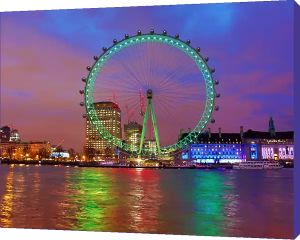 Green London Eye celebrations for St. Patricks Day in London