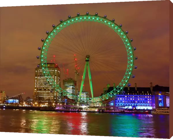 St. Patricks Day in London sees London Eye go green