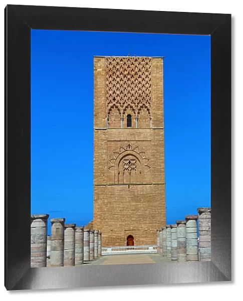 The unfinished Hassan Tower in Rabat, Morocco