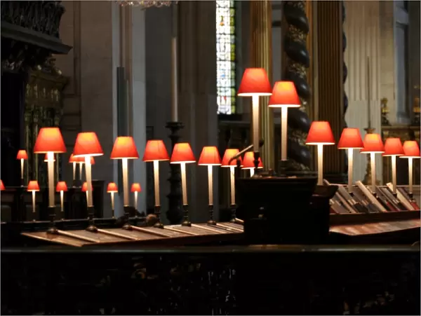 Lamps in the choir stalls of St. Pauls Cathedral