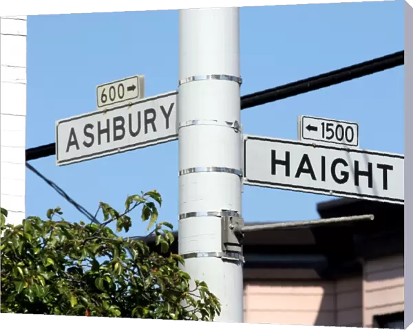 Street sign for Ashbury and Haight streets, San Francisco
