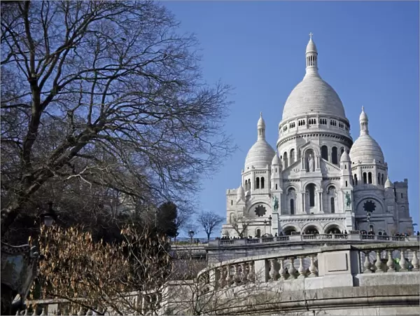 Basilica of Sacre Coeur in Montmartre in Paris, France