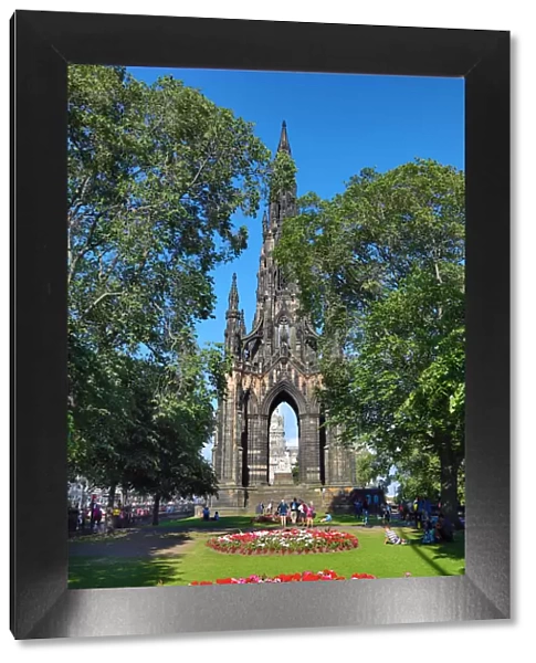 The Scott Monument in the Princes Street Gardens, Edinburgh, Scotland
