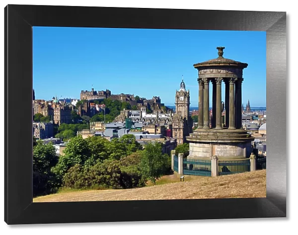 View of Edinburgh city skyline from Calton Hill, Edinburgh, Scotland