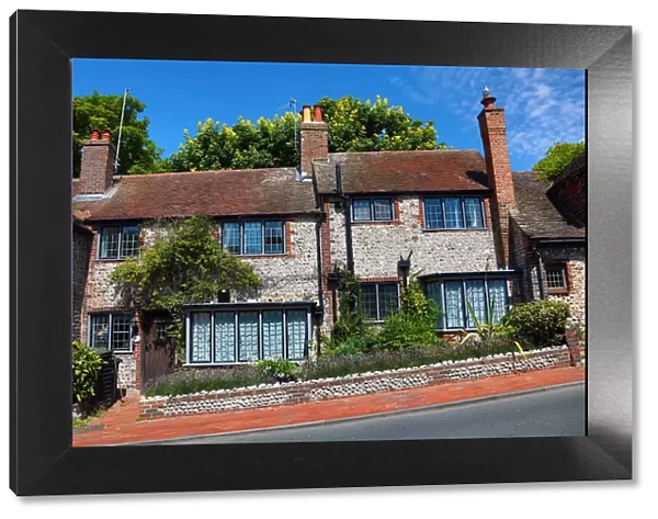 Tudor cottages in the village of Rottingdean, East Sussex, England, United Kingdom