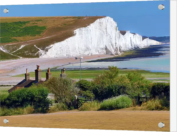 The Seven Sisters chalk cliffs, Cuckmere Haven, West Sussex, England, United Kingdom