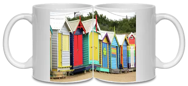 Colourful beach huts on Dendy Street Beach, Brighton, City of Bayside, Victoria