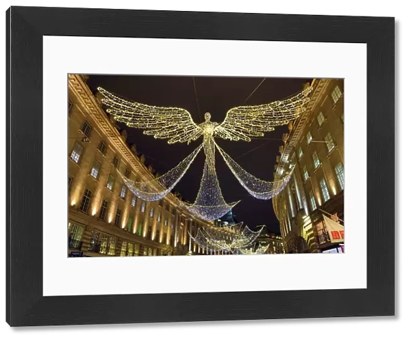 Angel Christmas lights hanging in Regent Street, London