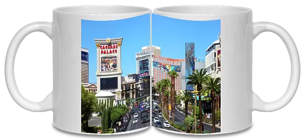 Caesars Palace and The Mirage Hotel and Casino on the Strip, Las Vegas, Nevada, America