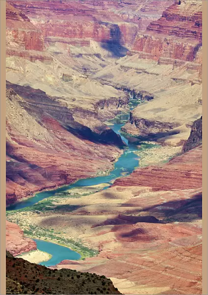 Colorado River in the Grand Canyon seen from the South Rim, Arizona, United States