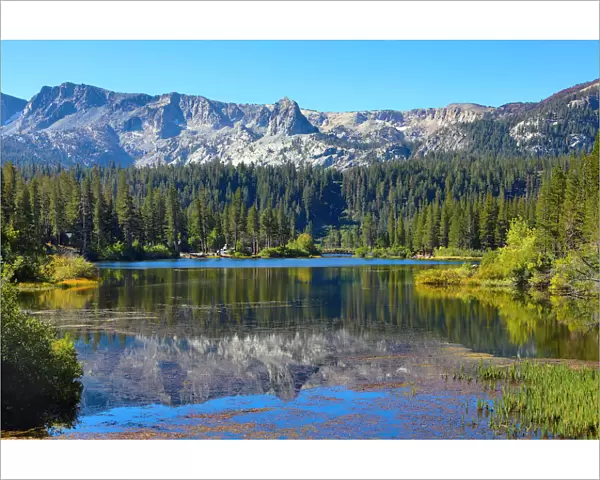 Reflection of mountains in Twin Lakes, Mammoth Lakes, California, United States of