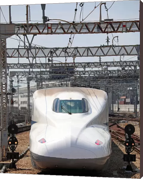 Shinkansen high speed train at Shin-Osaka station, Osaka, Japan