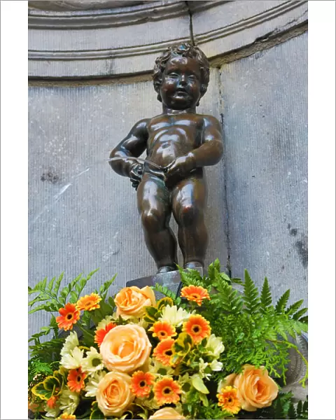 Manneken Pis statue and fountain, Brussels, Belgium