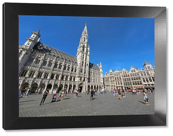 The Town Hall and buildings of the Grand Place or Grote Markt, Brussels, Belgium